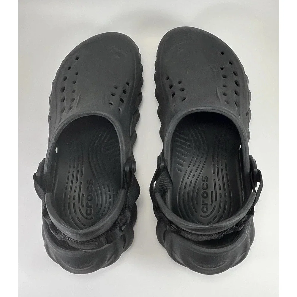Crocs Echo Clog M 4 W 6 Black Streetwear Hype All Terrain Sandals Water Shoes